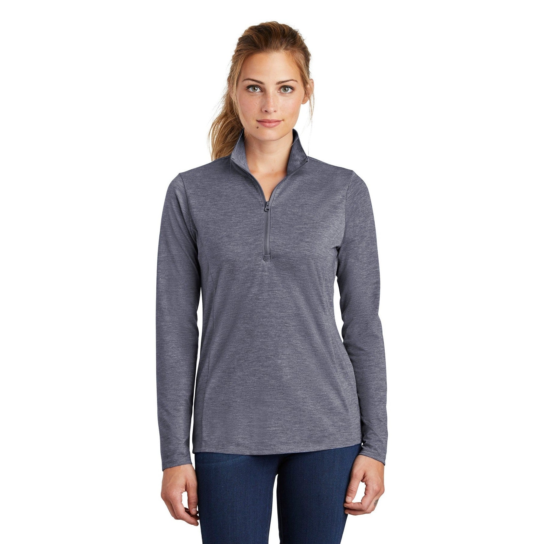 Sport-Tek-Sport-Tek ® Women's PosiCharge ® Tri-Blend Wicking 1/4-Zip Pullover. LST407-MedTech-5